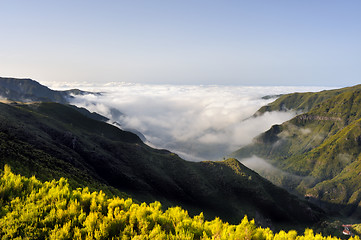 Image showing Valley, Lomba de Risco,  Plateau of Parque natural de Madeira, Madeira island, Portugal