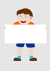 Image showing Kid holding a banner