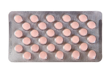Image showing pink pills, drugs blister
