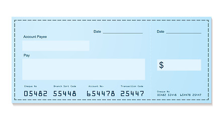 Image showing bank cheque old style