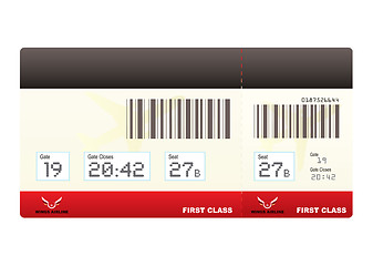 Image showing plane tickets first class swipe