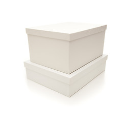 Image showing Stacked White Boxes with Lids Isolated on Background