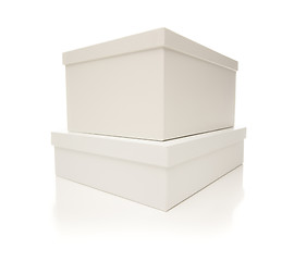 Image showing Stacked White Boxes with Lids Isolated on Background