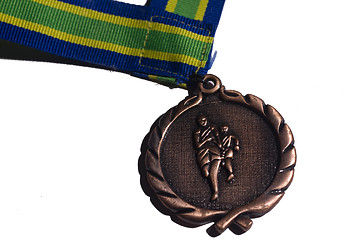 Image showing copper medal isolated over white.