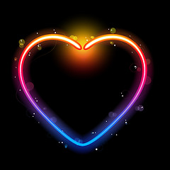 Image showing Rainbow Heart Border with Sparkles and Swirls.