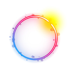 Image showing Rainbow Circle Border with Sparkles and Swirls. 