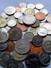 Image showing Bunch of coins £