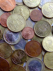 Image showing Bunch of Euro coins