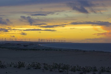 Image showing Bay and Windmills