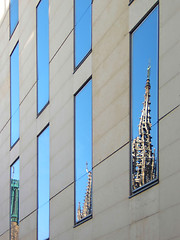 Image showing modern building with cathedral