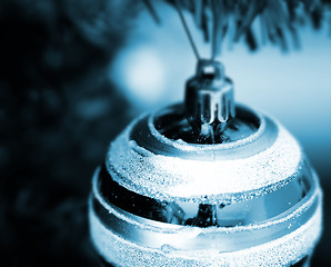 Image showing Christmas ornaments on tree.