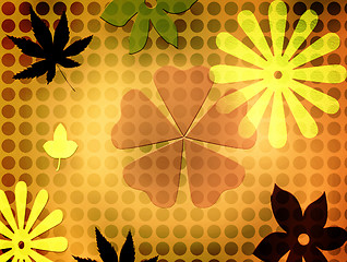 Image showing Flowers & Leafs - background