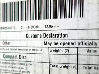 Image showing Customs declaration