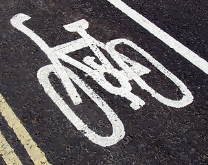 Image showing Bike lane sign