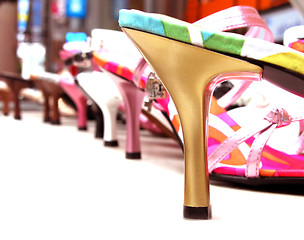 Image showing Woman shoes stand with selective artistic dof.