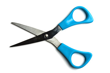 Image showing Blue scissors isolated on white