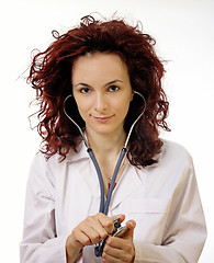 Image showing Doctor with stethoscope 