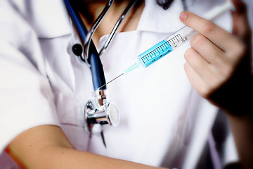 Image showing Portrait of a young doctor with stethoscope.