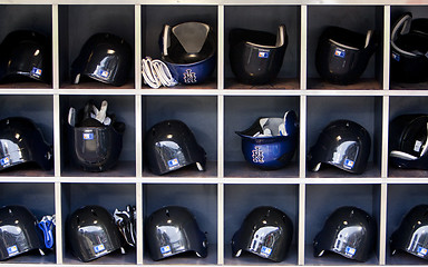 Image showing Mets basball helmets