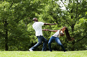 Image showing Martial Arts excercise couple