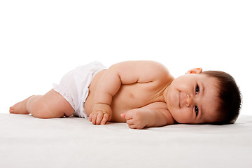 Image showing Peaceful baby laying on side