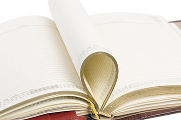 Image showing detail of open blank notebook