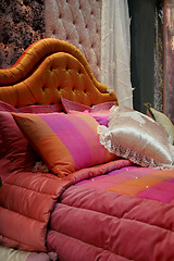 Image showing Pink bed - home interiors