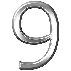 Image showing 3D Silver Number 9