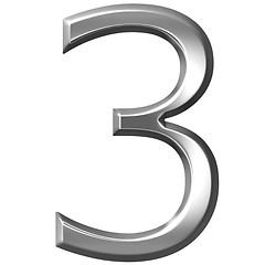 Image showing 3D Silver Number 3