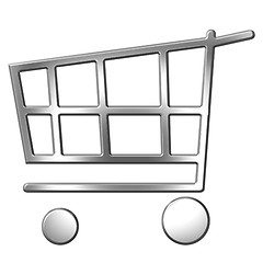 Image showing 3D Silver Shopping Cart