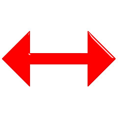 Image showing 3D Glossy Red Arrow 