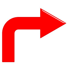 Image showing 3D Glossy Red Arrow 