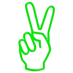 Image showing 3D Victory Hand Sign