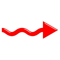 Image showing 3D Glossy Red Arrow 