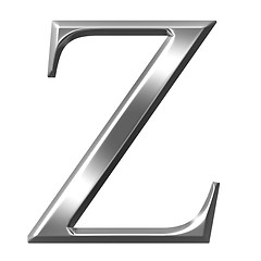 Image showing 3D Silver Greek Letter Zeta