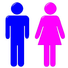 Image showing 3D Male and Female Silhouettes