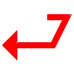 Image showing 3D Glossy Red Arrow 