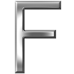 Image showing 3D Silver Letter F