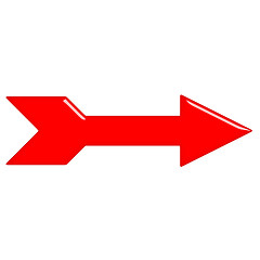 Image showing 3D Glossy Red Arrow 