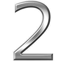 Image showing 3D Silver Number 2