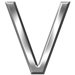 Image showing 3D Silver Letter V