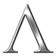 Image showing 3D Silver Greek Letter Lambda