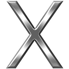 Image showing 3D Silver Letter X