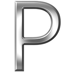 Image showing 3D Silver Letter P