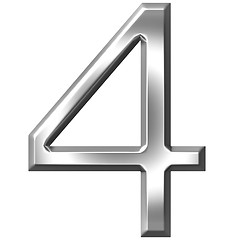 Image showing 3D Silver Number 4