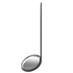 Image showing 3D Silver Quarter Note 