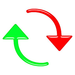 Image showing 3d circular up and down arrows