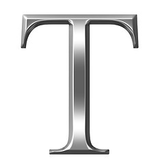 Image showing 3D Silver Greek Letter Tau