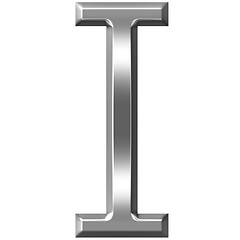 Image showing 3D Silver Letter I