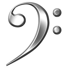 Image showing 3D Silver Bass Clef 